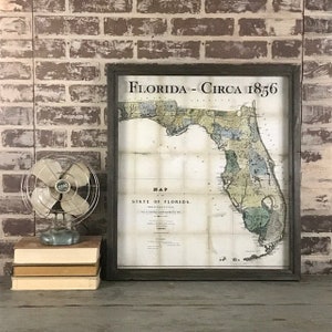 Florida 1856 Vintage Framed Map - Il 300x300.5938674323 Psk7 