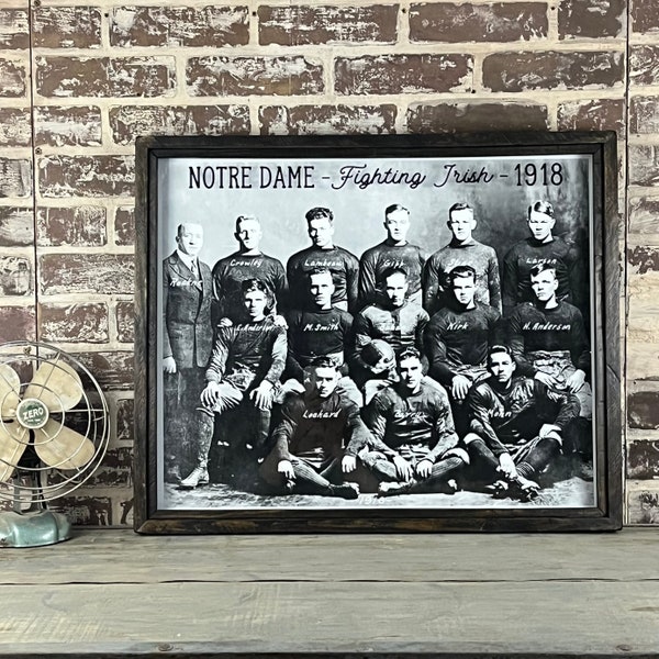 Notre Dame 1918 Fighting Irish Football Team Photo with Coach Rockne