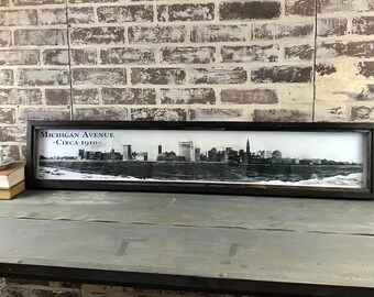 Chicago Michigan Ave 1910 framed Photo (J)