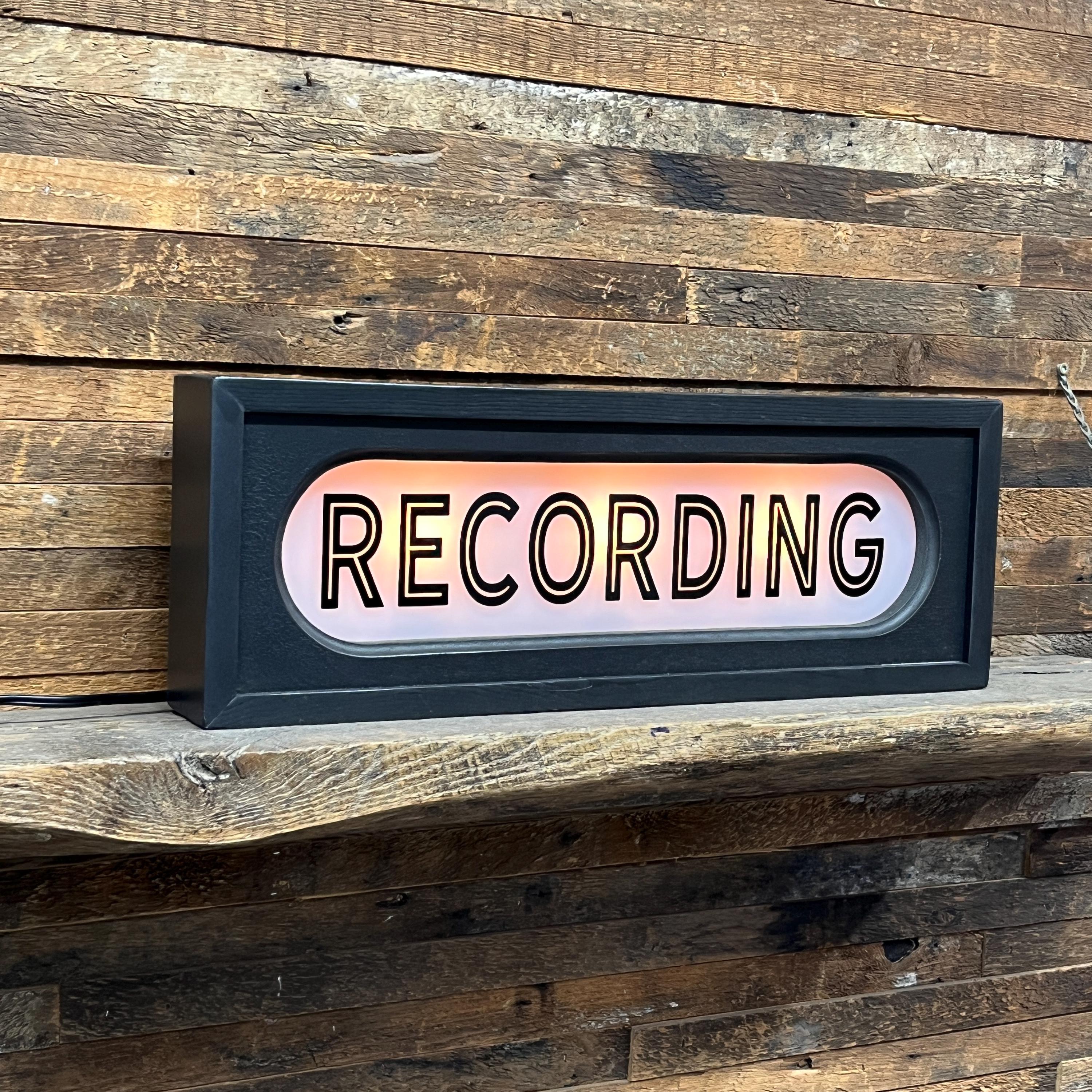 Recording Note Sign Recording Retro Lighted Sign - Custom Lettering Available - Etsy