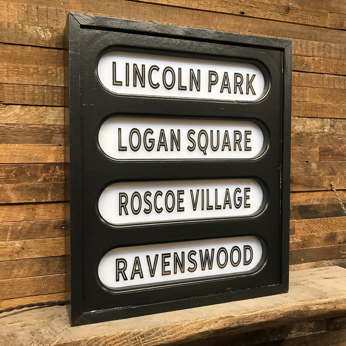 Chicago Neighborhoods Multi Opening Lighted Sign- Customizable - Custom ...