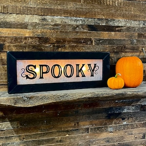 Spooky Retro Lighted Sign- Halloween Decor