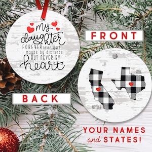 Mother Daughter Ornament - Long Distance Daughter Ornament - Never Apart Ornament - Miles Apart Ornament - Christmas Ornament For Daughter