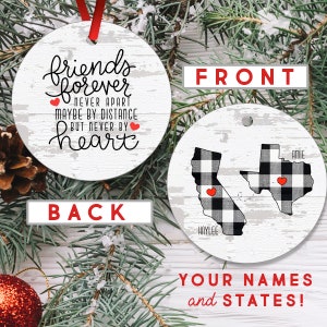 Long Distance Ornament Friend - Moving States For Best - Long Distance Friendship - Moving Away Gift - Farmhouse
