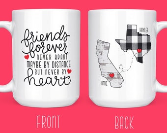 Long Distance Mug Friend - Moving States Mug For Friend - Long Distance Friendship - Moving Away Coffee Mug - Farmhouse Mug