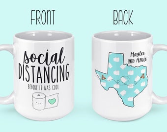 Social Distancing Cup For Friend -  Quarantine Mug - Long Distance Friendship