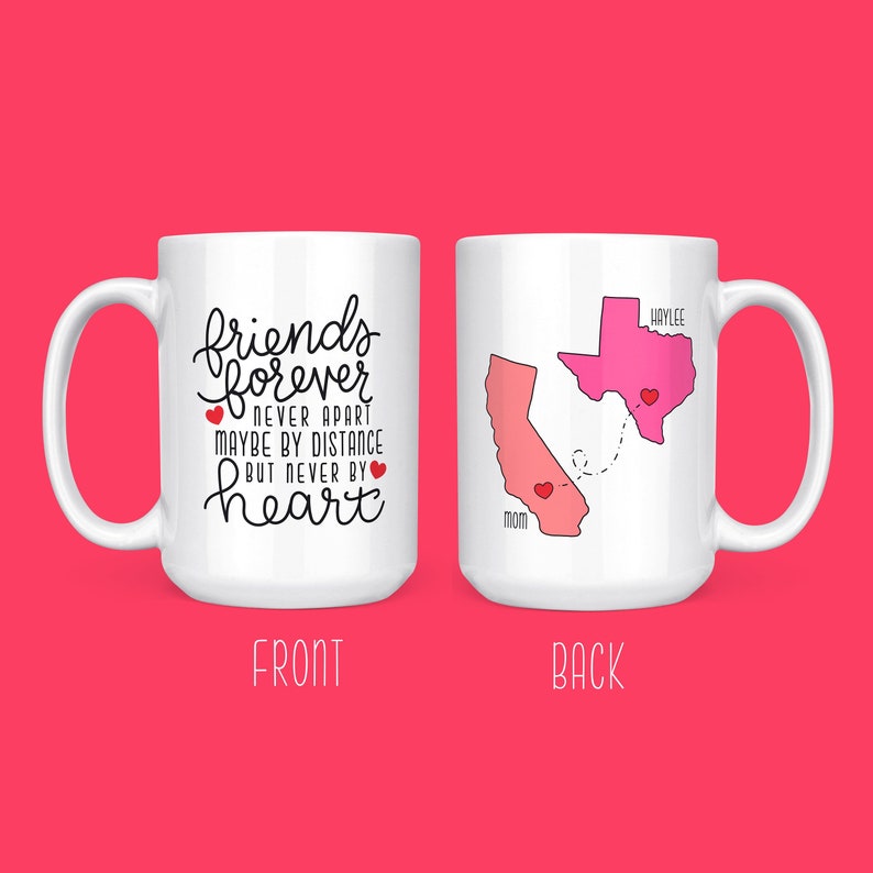 Moving Away Coffee Mug Long Distance Mug Friend Moving States Mug For Friend Long Distance Friendship afbeelding 1