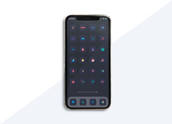 Ios 14 Aesthetic Icon Set Dark Color Icons 100 Icons Etsy