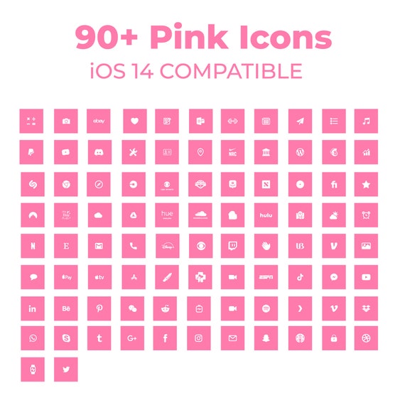 Ios 14 Aesthetic Icon Set Pink Baby Pink 90 Icons Icons Etsy Ios 14 Aesthetic Icon Set Pink Baby Pink 90 Icons Icons Etsy