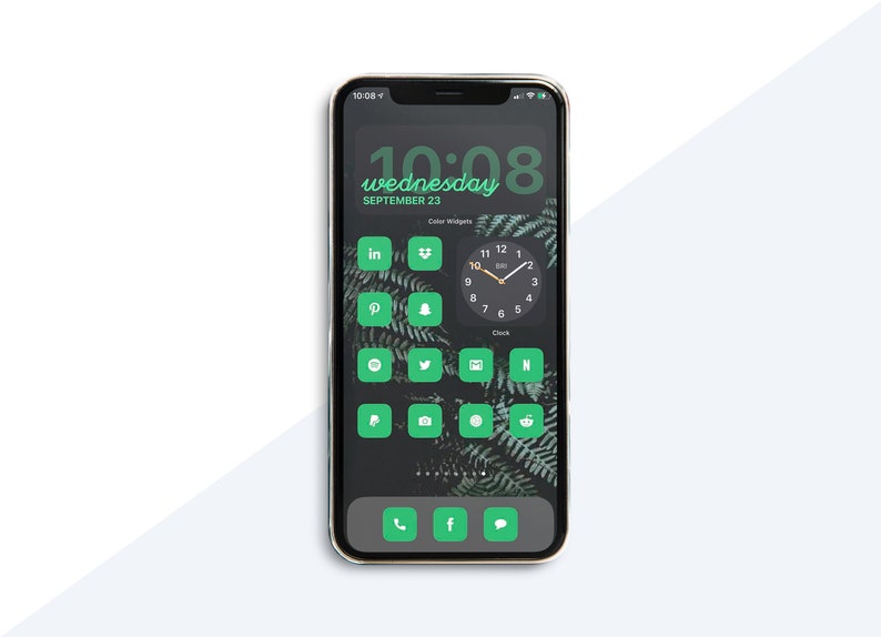 IOS 14 Aesthetic Icon Set Green and White Green Icons 48 | Etsy