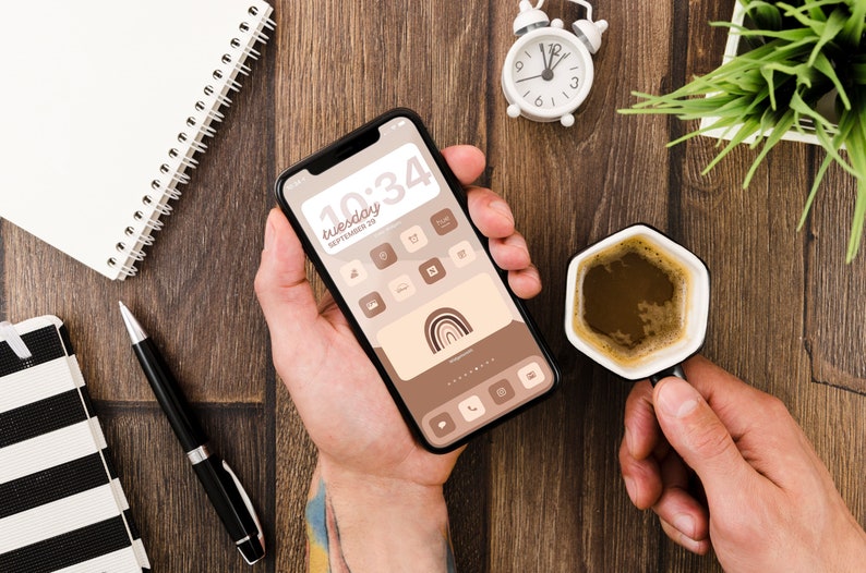 IOS 14 Aesthetic Icon Set Neutral Warm Colors 90 icons | Etsy