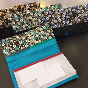 Porte chéquier tissus japonais sakura porte carte porte ordonnance pochette médicale