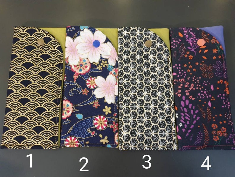 Glasses case Japanese fabric flowers wax ect protection for glasses pressure closure image 3