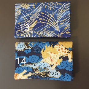 Grand portefeuille japonais fleurs, riad, gothique multipoches fermeture éclaire porte monnaie porte carte en tissus bouton aimanté image 5
