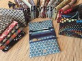 Japanese wallet riad flowers multi-pockets zipper coin purse card holder in fabric magnetic button other colors flowers... product logo