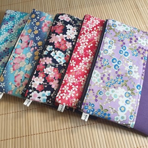 Trousse tissus japonais trousse de toilette trousse d'école trousse maquillage plate  Idée cadeau! 5 couleurs