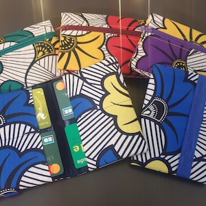 Cartera encerada flores de boda monedero multibolsillos con cremallera en tejidos encerados cierre elástico práctico monedero