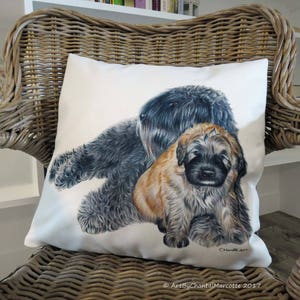 Exclusieve handgemaakte kussenhoes van Bouvier des Flandres