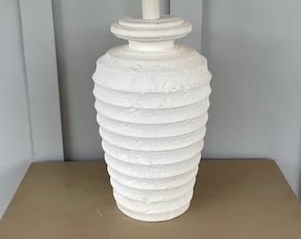 Vintage Alsy White Plaster lamp, Post modern lamp, 1980s lamp, Bedside lamp, Ceramic lamp, Nortic lamp, Stoneware lamp, White stone lamp,