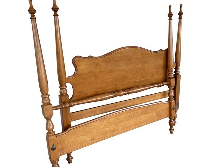 Vintage Full Size Wooden Poster Bed Farmhouse Full Size Bed Etsy