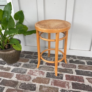 Vintage cane bentwood barstool, Vintage bentwood stool, Thonet bentwood style bar stool, Danish style bar stool