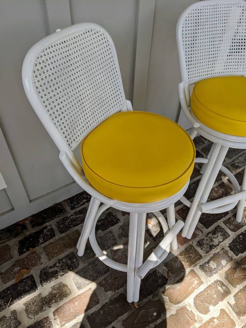 Retro stools Vintage bar stools Atomic bar stools Yellow Etsy