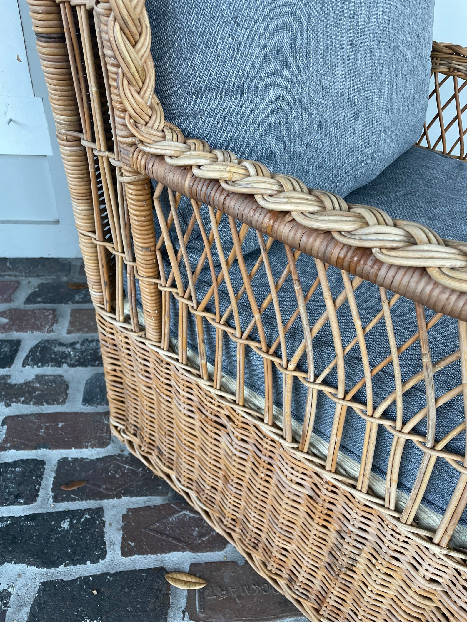 Vintage Large Wicker Chair High Back Rattan Chair Bamboo - Etsy
