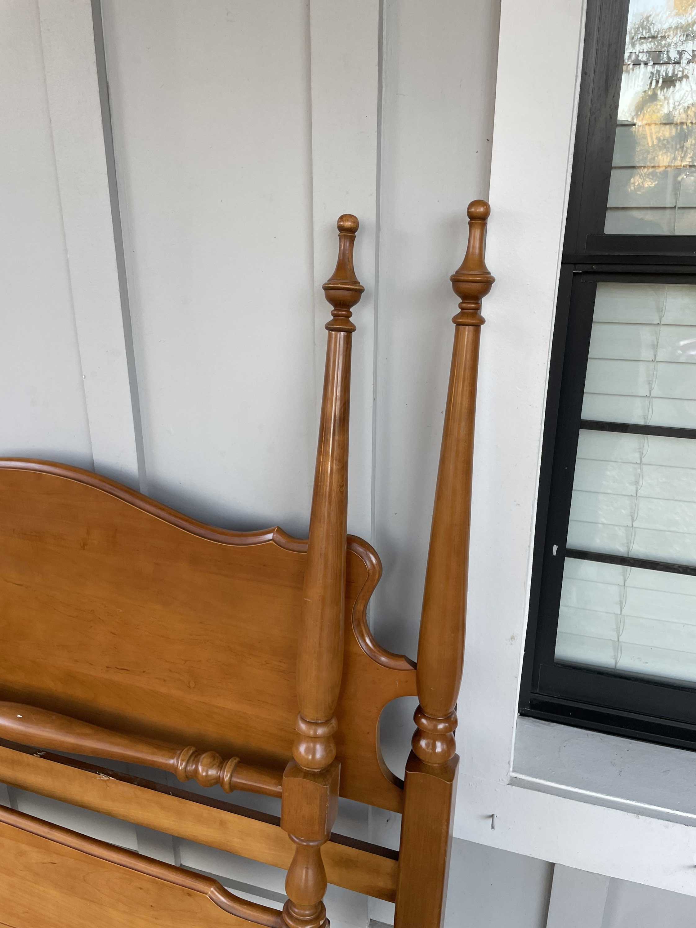 Vintage Full Size Wooden Poster Bed Farmhouse Full Size Bed Etsy