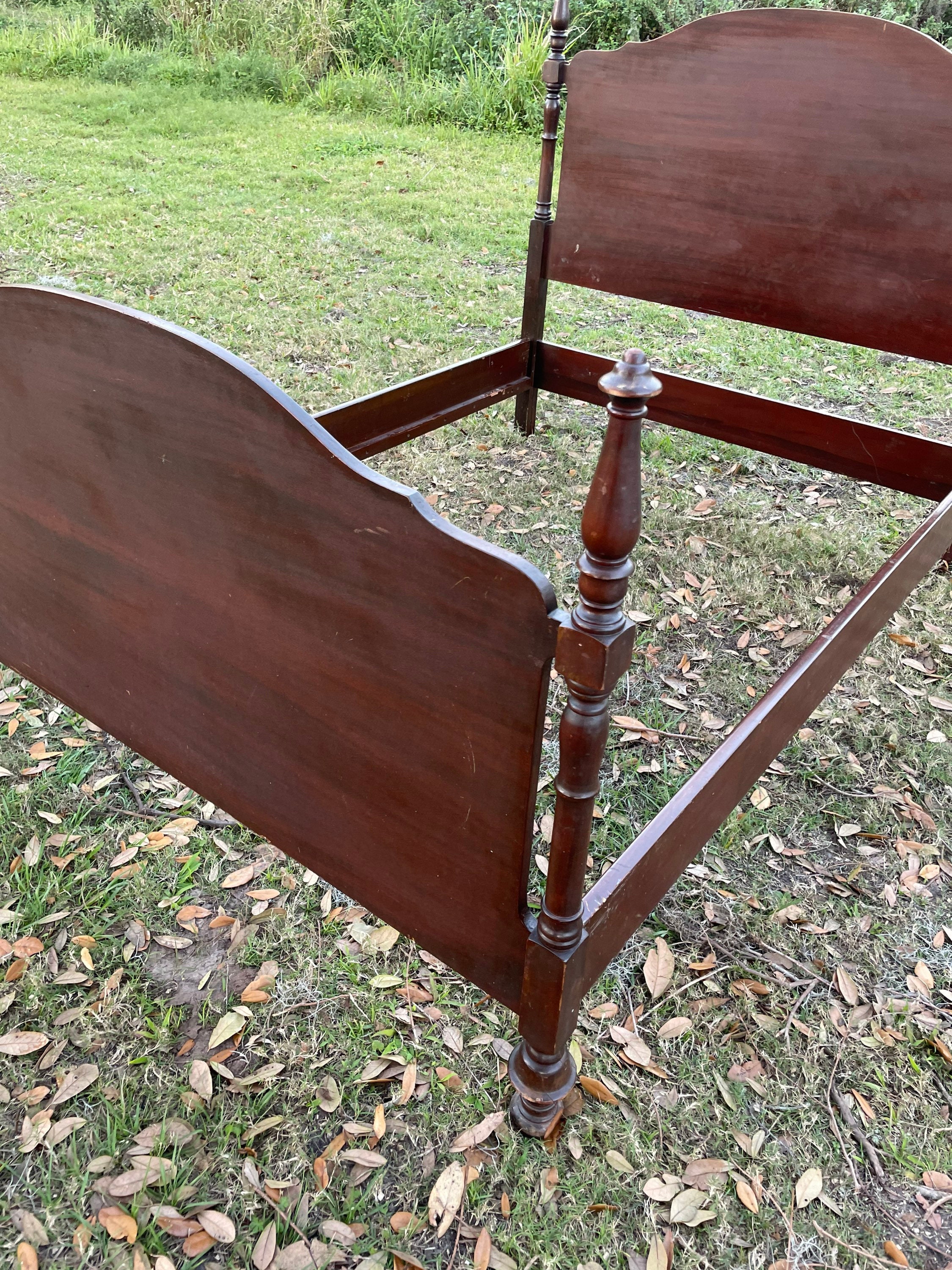 Vintage Full Size Wooden Poster Bed Farmhouse Full Size Bed Etsy