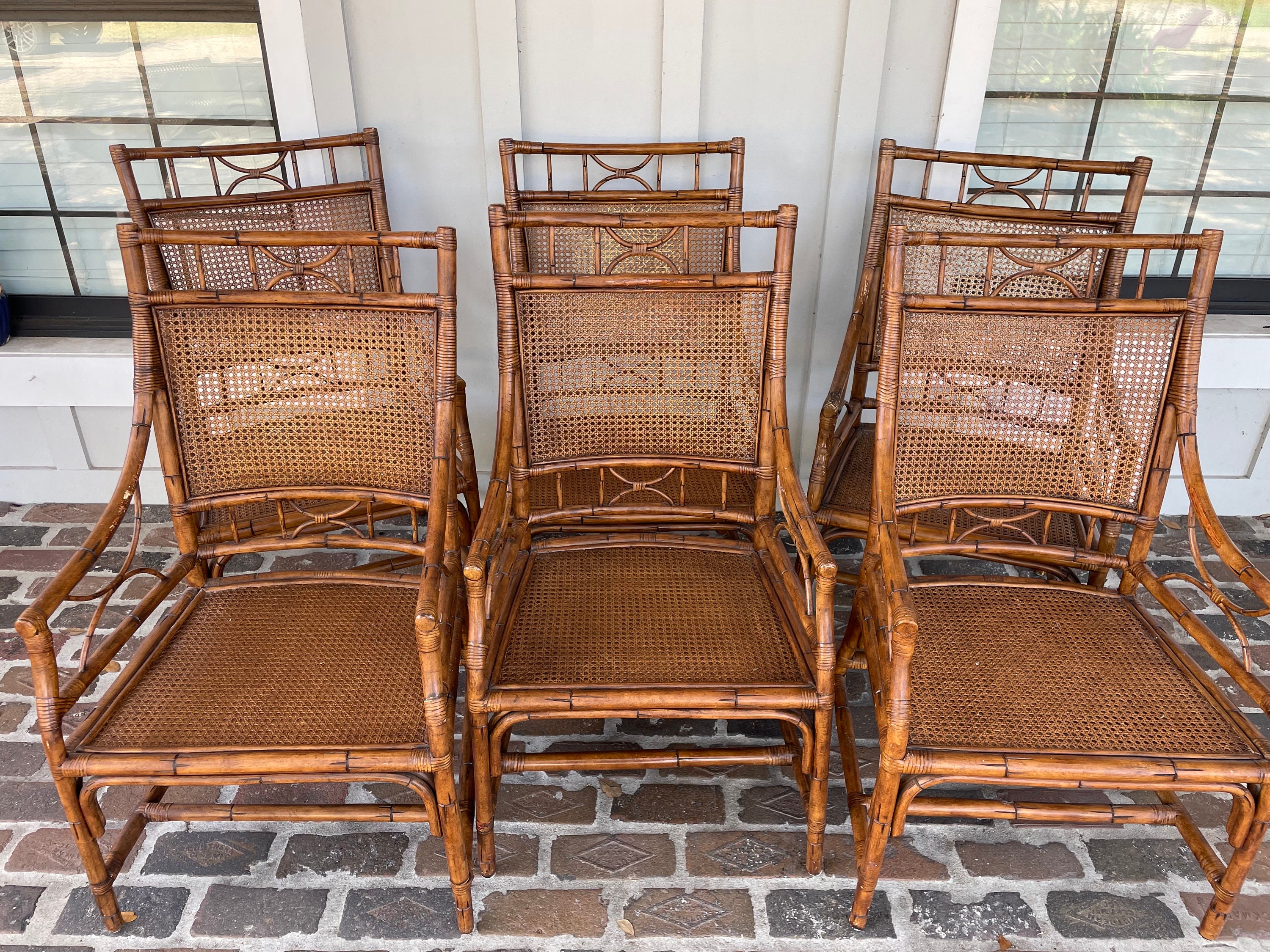 Bamboo chinoiserie chairs deals
