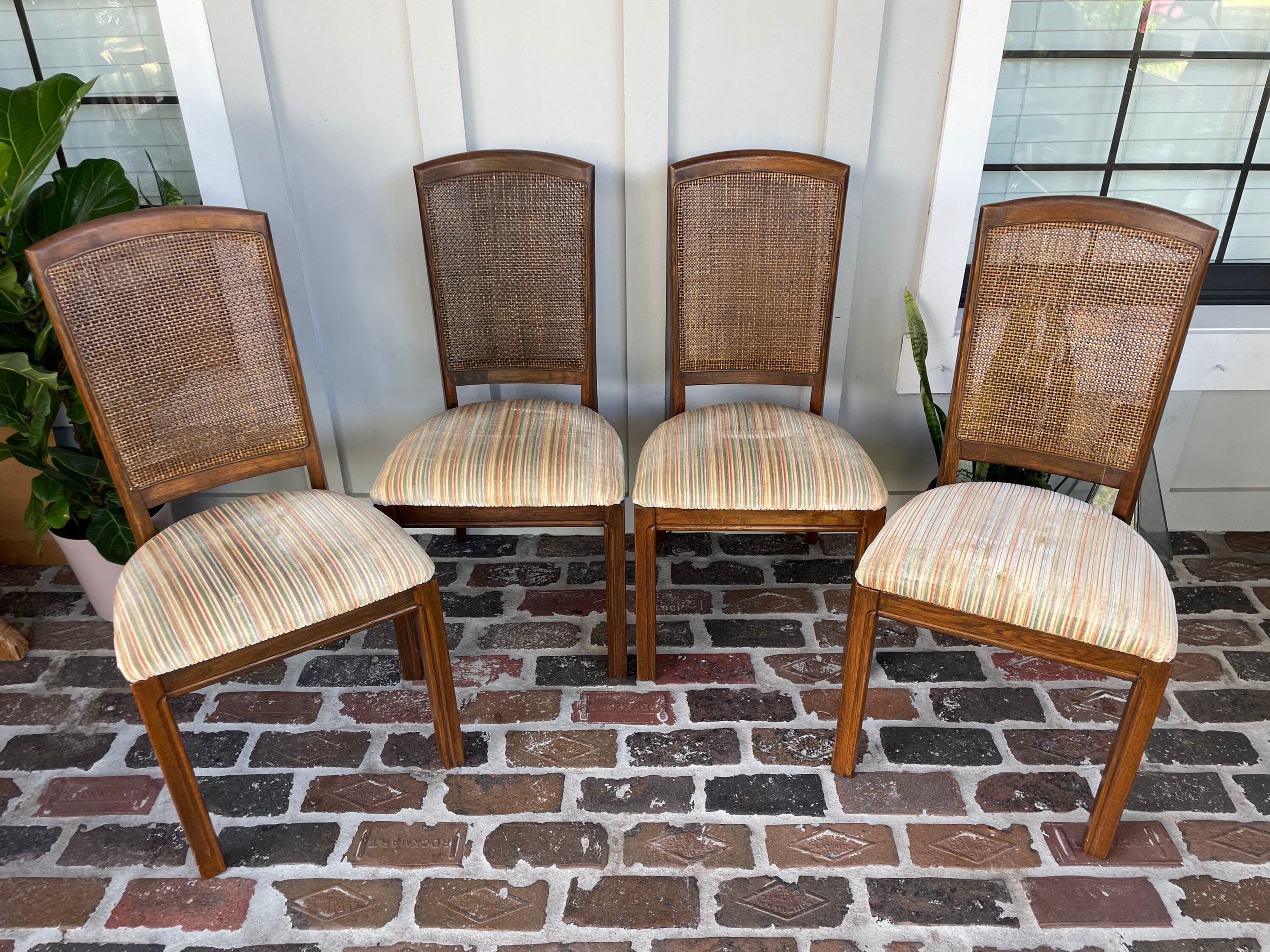 Vintage mid century woven back chair Cane back dining chair MCM dining hair Drexel style dining chair Modern farmhouse chair Retro