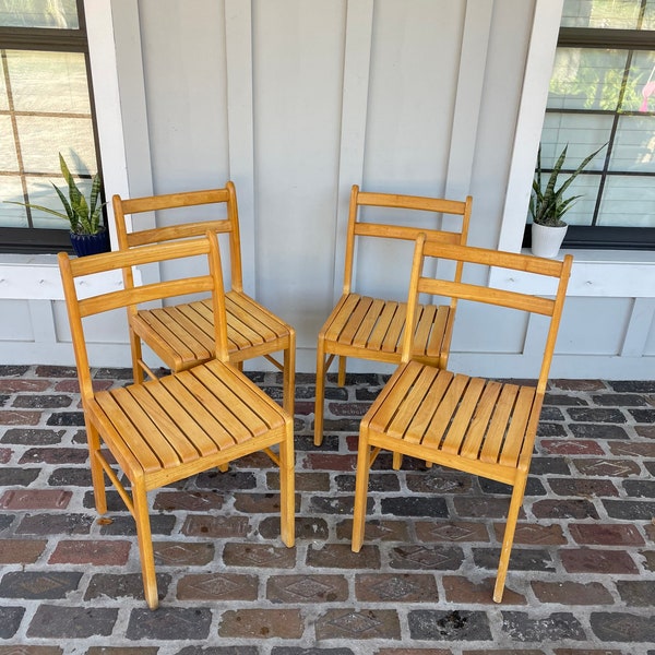 Vintage wood cantilever chairs, Wood cesca style chairs, Marcel Breuer style chairs, MCM dining chairs, Minimalist dining chairs, Modern