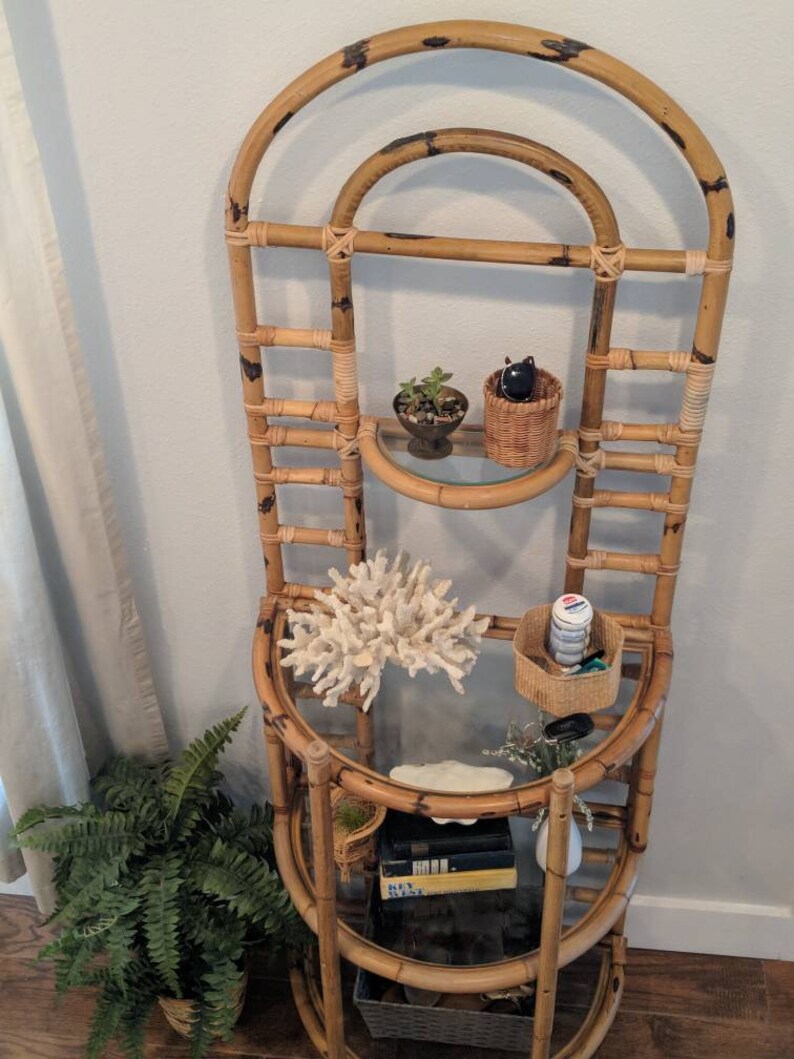 Rattan Hall Tree Entry Shelf Front Door Caddy Wicker Image 0