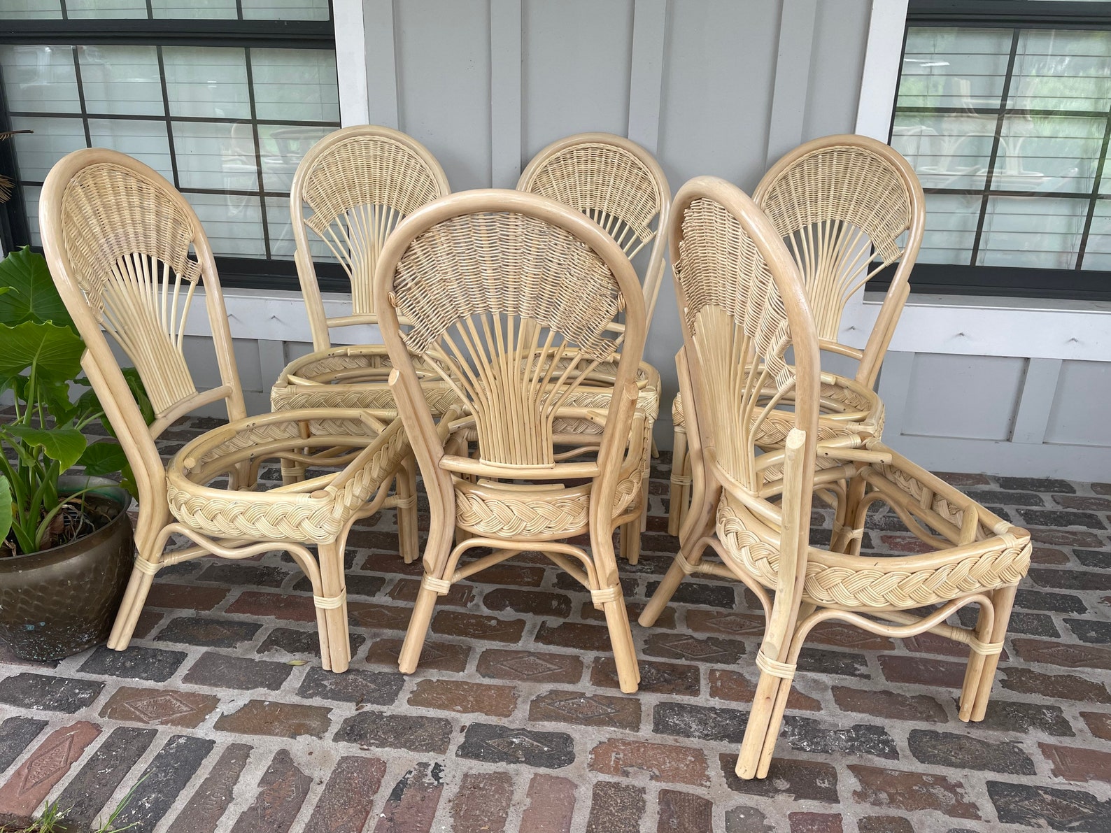 Sillas de bambú vintage sillas de mimbre sillas ratán | Etsy