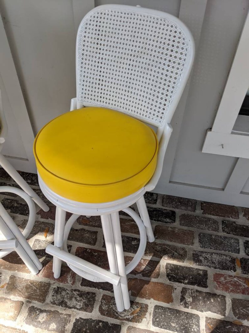 Retro stools Vintage bar stools Atomic bar stools Yellow Etsy