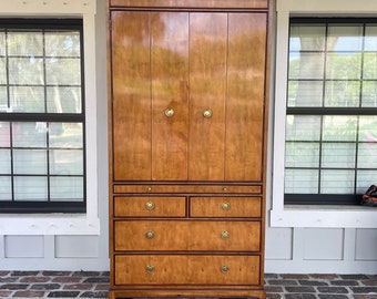 Vintage Burl Wood Armoire by Drexel, Modern Drexel Heritage Armoire, Burl Wood Buffet, Hollywood Regency Cabinet, Coastal Chic Buffet