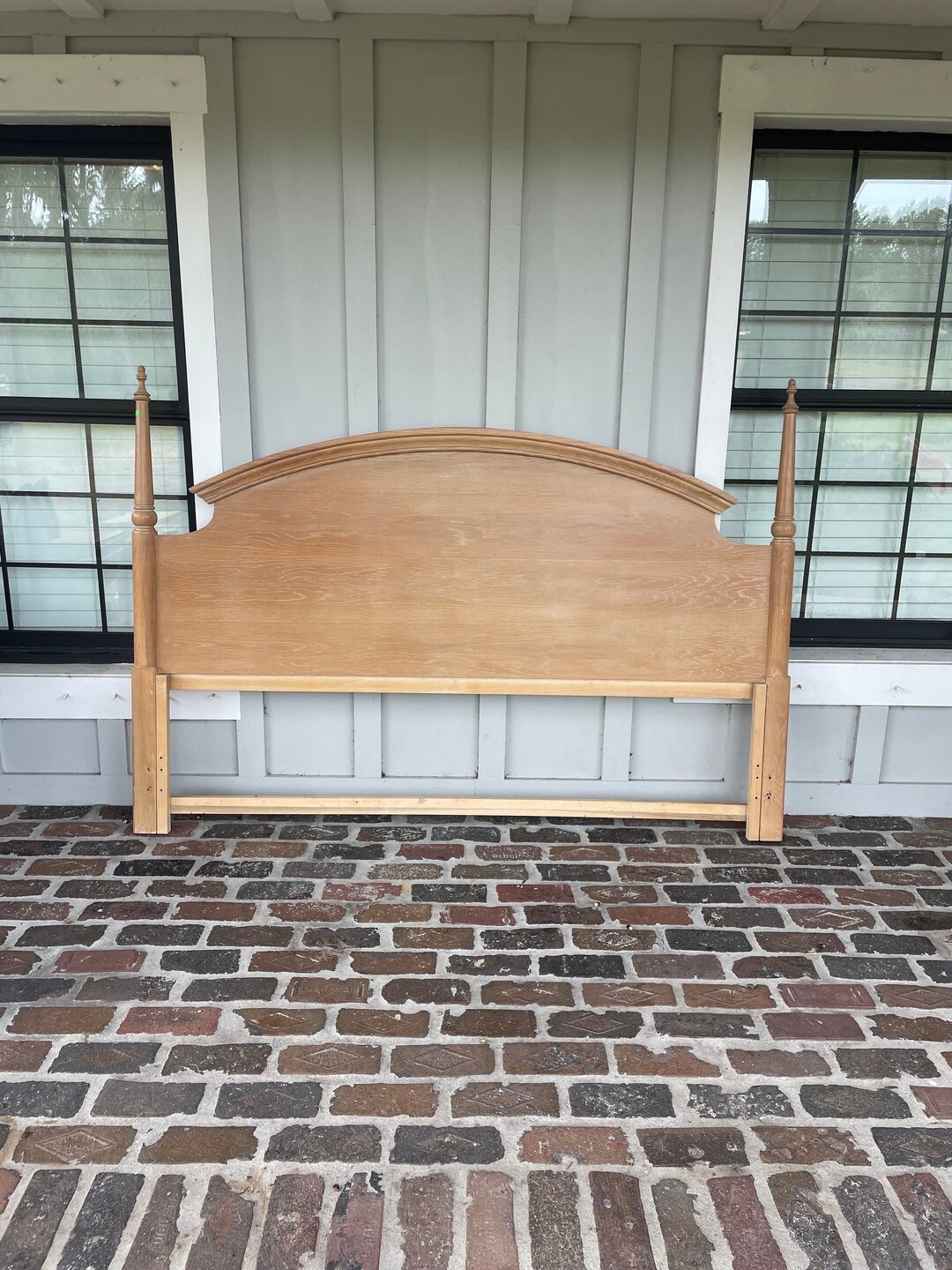 Vintage Solid Wood King Headboard, Coastal King Headboard, French Provincial King Bed, Natural