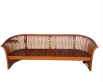 Vintage Hand Carved Large Teak Bench, Teak wood couch, West Indies furniture, Front porch couch, Large teak couch, Coastal bench, Entry way