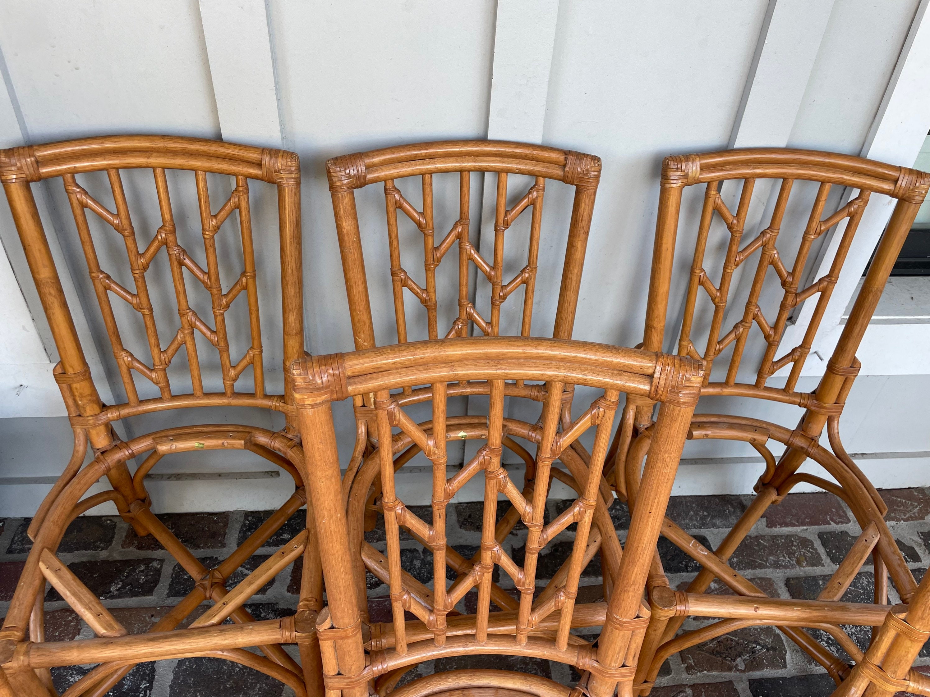 Vintage Rattan Dining Chairs Bamboo Style Dining Chairs Etsy