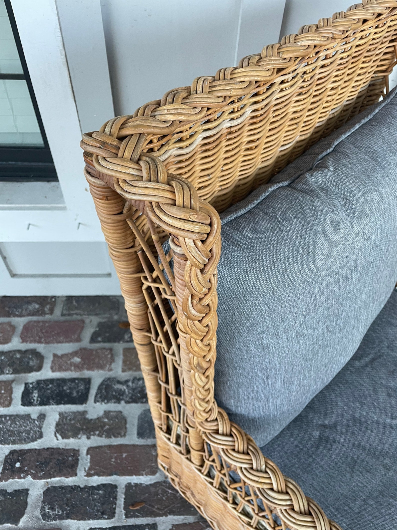 Vintage Large Wicker Chair High Back Rattan Chair Bamboo - Etsy