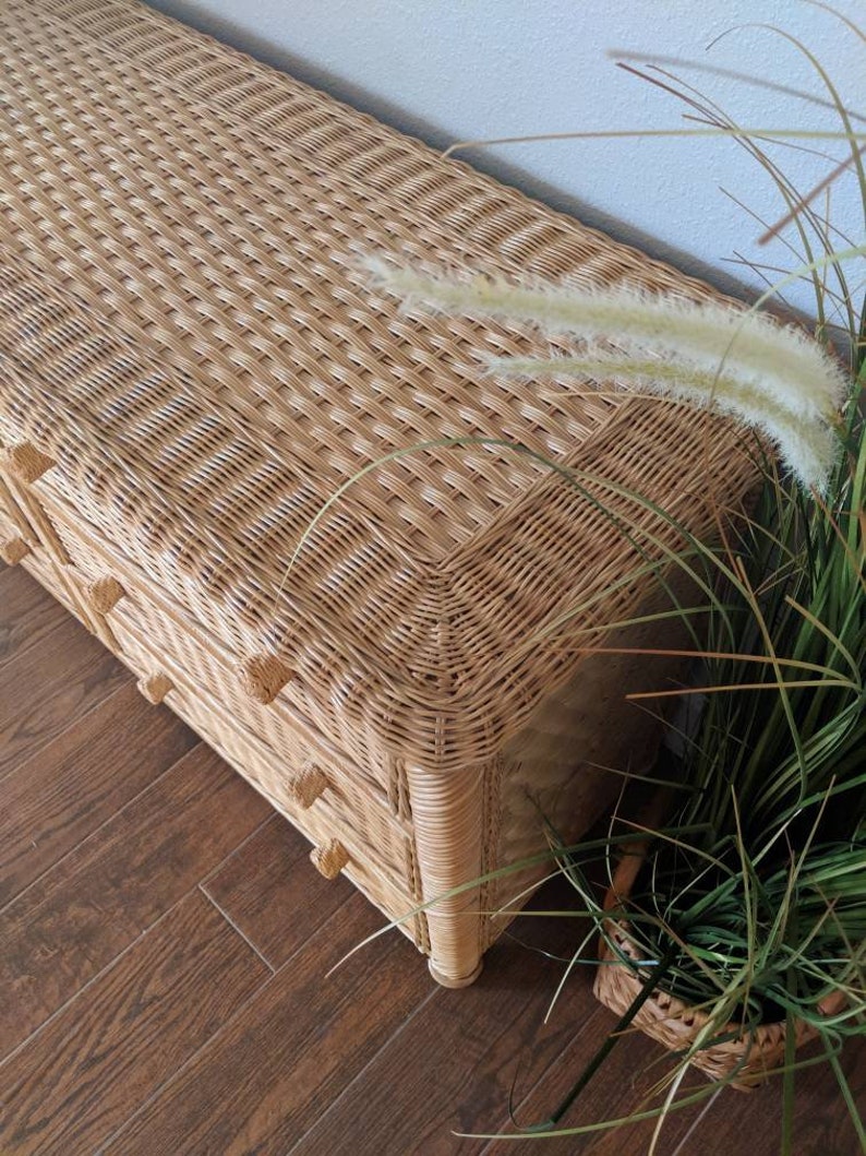 Vintage Dresser Beach Dresser Cottage Decor Boho Dresser Wicker