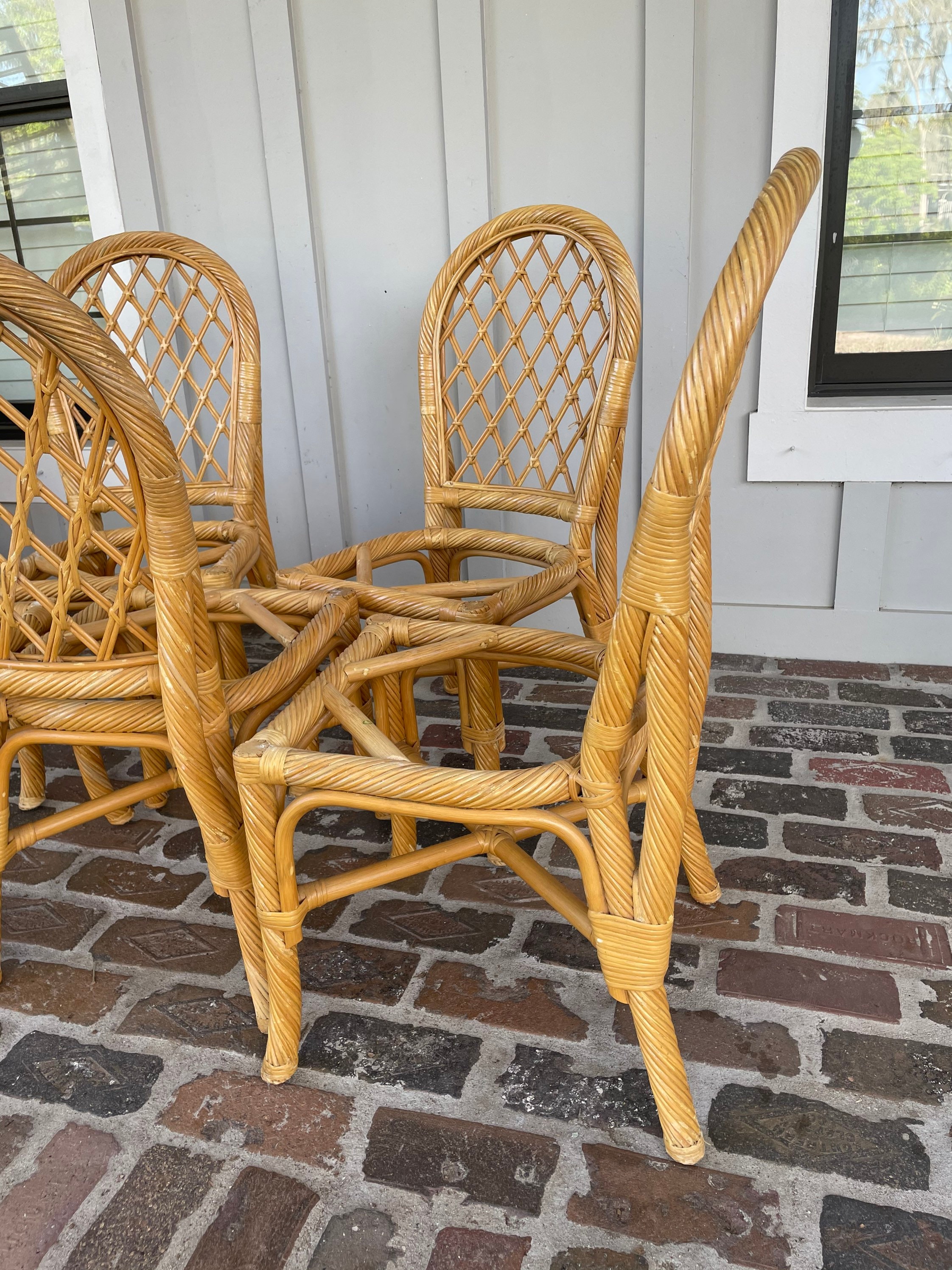 Vintage bamboo chairs Wicker chairs Rattan chairs Coastal Etsy