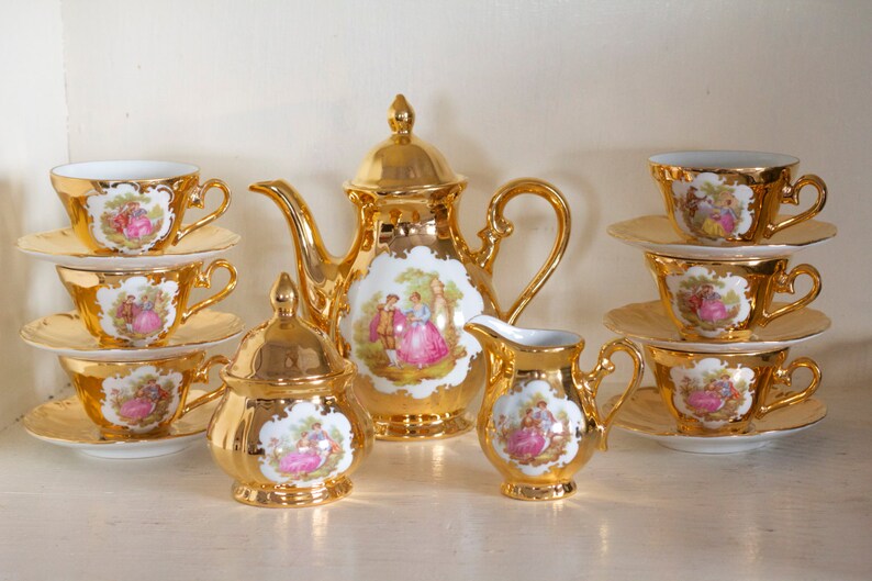 PP Bavaria Fine Porcelain 17 Piece Demitasse Tea Set Etsy