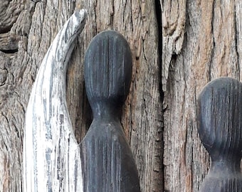 Woodenangel made of antique spruce - wings left