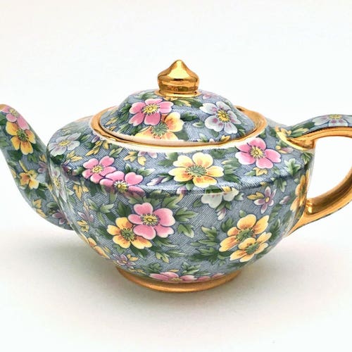 James Sadler Sophie Roses and Other Florals Chintz Teapot Made Etsy