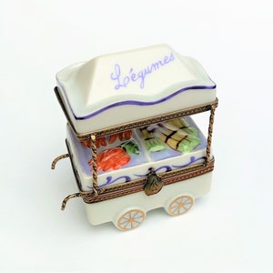 Limited Edition Vegetable Cart Limoges Trinket Box, Retired