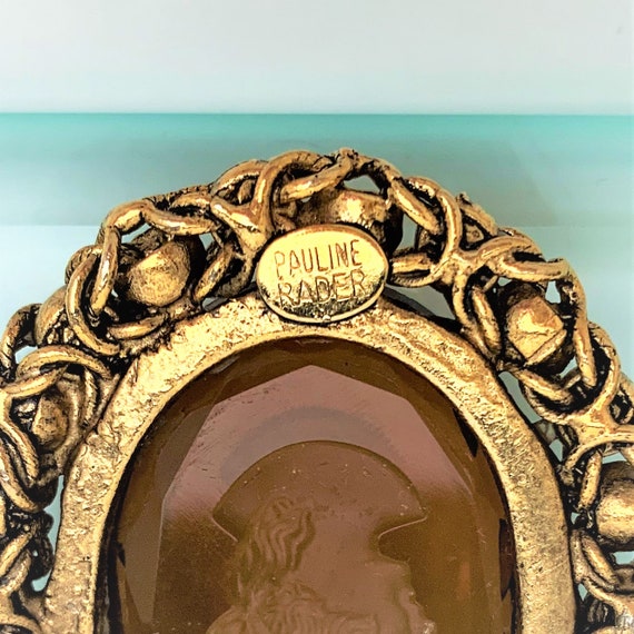 Vintage Signed Pauline Rader Reverse Cut Topaz Gl… - image 4