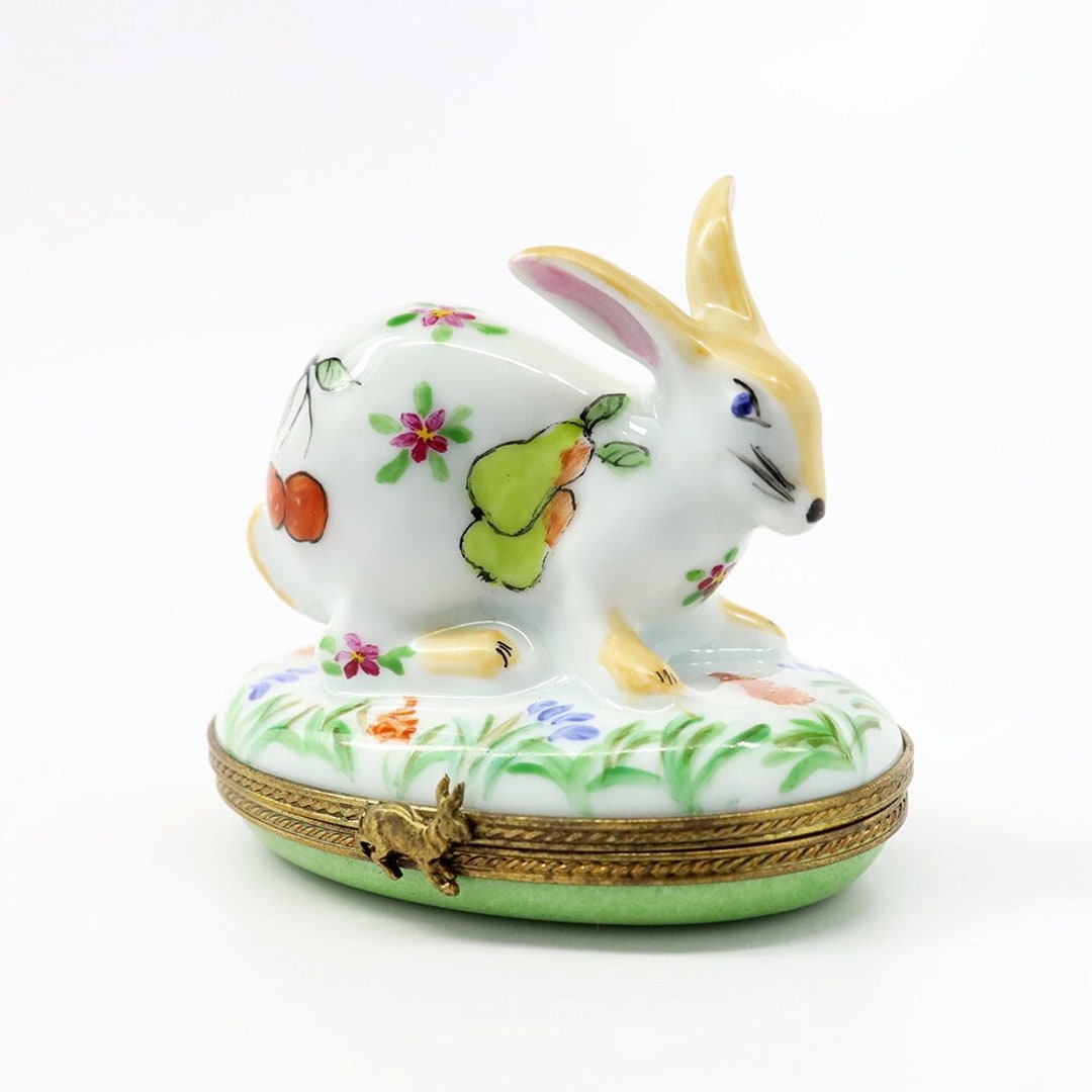 Retired Limoges, France Porcelain Rabbit Painted With Vegetables ...