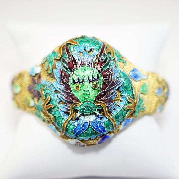 Rare Gilt Chinese Export Filigree Cloisonné Ename… - image 1