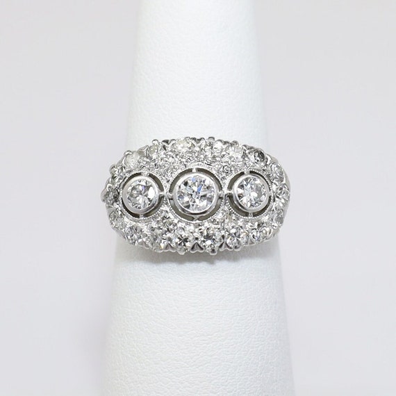 Antique Art Deco Era Platinum & Diamond Engagemen… - image 1